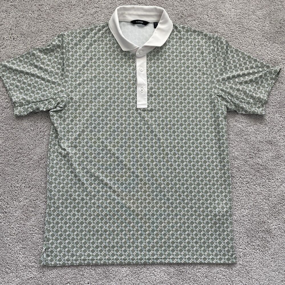 RADMOR Taylor Green Performance Golf Polo Short Sleeve Shirt Mens Large Monogram